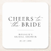 Proost op de bruid | Elegant Script-Vrijgezellenfe Kartonnen Onderzetters (Voorkant)