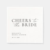 Proost op de Bruid | Elegante Moderne Bruidsborrel Servet (Voorkant)