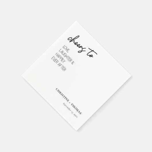 Proost op de bruid en bruidegom! Bruiloft Servet (Hoek)