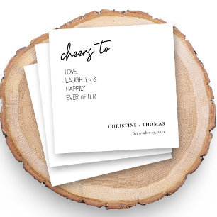 Proost op de bruid en bruidegom! Bruiloft Servet