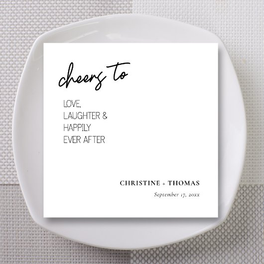 Proost op de bruid en bruidegom! Bruiloft Servet