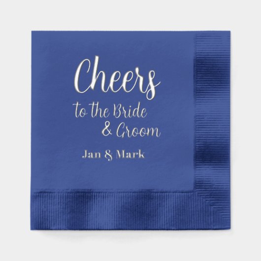 Proost op de bruid en bruidegom namen bruiloft folie servetten (Voorkant)