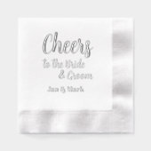 Proost op de bruid en bruidegom namen bruiloft folie servetten (Voorkant)