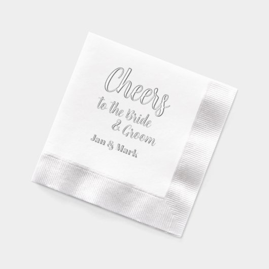 Proost op de bruid en bruidegom namen bruiloft folie servetten (Links)