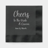 Proost op de bruid en bruidegom namen bruiloft folie servetten (Voorkant)