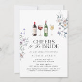 Proost op de bruid | Floral Wine Vrijgezellenfeest Kaart (Voorkant)