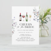 Proost op de bruid | Floral Wine Vrijgezellenfeest Kaart (Staand voorkant)