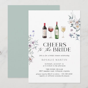 Proost op de bruid   Floral Wine Vrijgezellenfeest Kaart