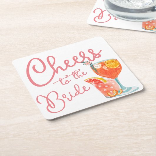 Proost op de bruidsdouche kartonnen onderzetters (Schuin)