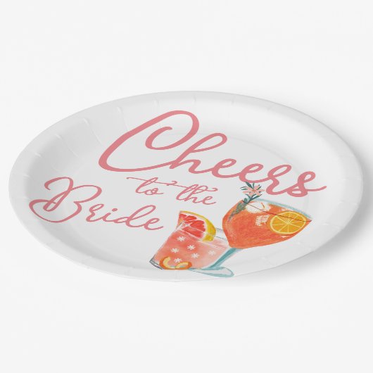 Proost op de bruidsdouche papieren bordje (Gekanteld)