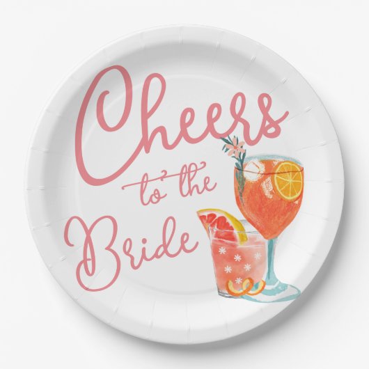 Proost op de bruidsdouche papieren bordje (Voorkant)