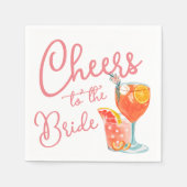 Proost op de bruidsdouche servet (Voorkant)