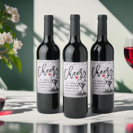 Proost op de bruiloft Mousserende wijnglazen hout Wijn Etiket
