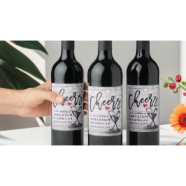 Proost op de bruiloft Mousserende wijnglazen hout Wijn Etiket