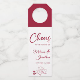 Proost op de bruiloft van de delicate orchideeën flessenhanger