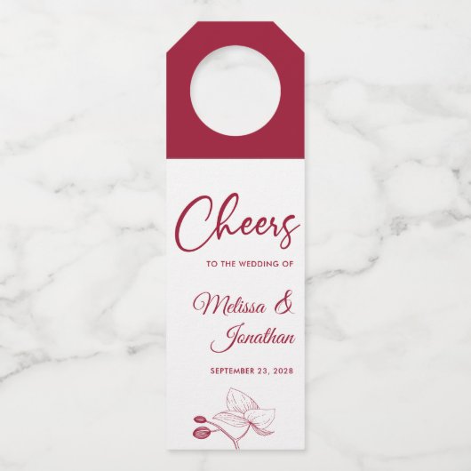 Proost op de bruiloft van de delicate orchideeën flessenhanger (Voorkant)