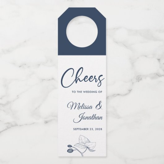 Proost op de bruiloft van de delicate orchideeën flessenhanger (Voorkant)