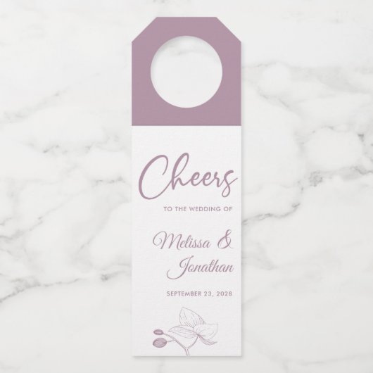 Proost op de bruiloft van de delicate orchideeën flessenhanger (Voorkant)
