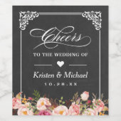 Proost op de bruiloft van het  karton wijn etiket (Enkel label)