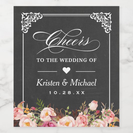 Proost op de bruiloft van het  karton wijn etiket (Enkel label)