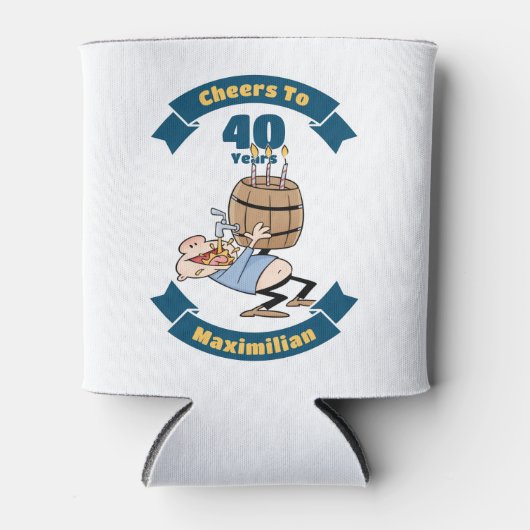 Proost op de Cartoon van 40 Years Funny Beer Birth Blikjeskoeler (Voorkant)
