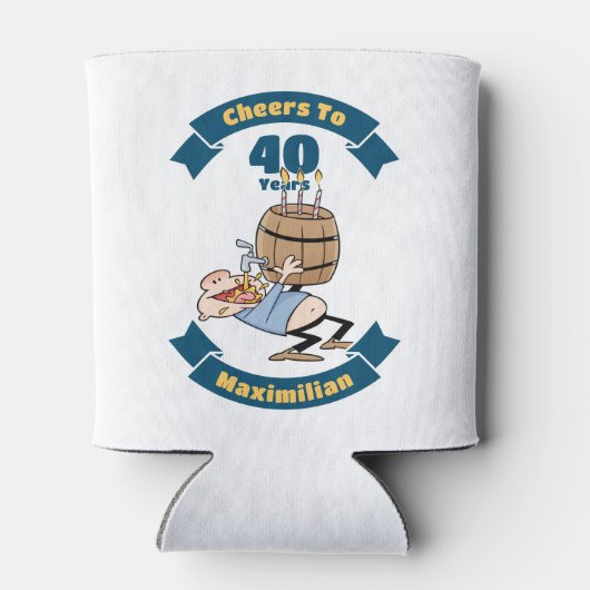 Proost op de Cartoon van 40 Years Funny Beer Birth Blikjeskoeler (Achterkant)