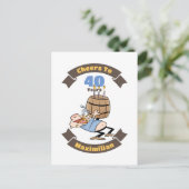 Proost op de Cartoon van 40 Years Funny Beer Birth Briefkaart (Staand voorkant)