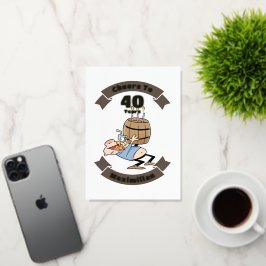 Proost op de Cartoon van 40 Years Funny Beer Birth Folie Wenskaart