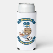 Proost op de Cartoon van 40 Years Funny Beer Birth Seltzer Blikjeskoeler (Seltzer Voorkant)
