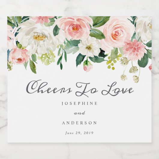 Proost op de etiketten van de flessen van Blush (Enkel label)