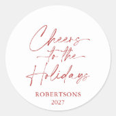 Proost op de Feestdagen Feestelijke Sticker (Voorkant)