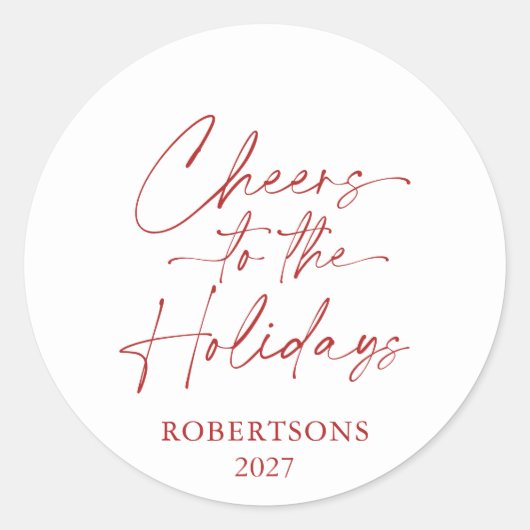 Proost op de Feestdagen Feestelijke Sticker (Voorkant)