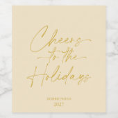 Proost op de Feestdagen gepersonaliseerde wijnfles Wijn Etiket (Enkel label)