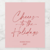 Proost op de Feestdagen gepersonaliseerde wijnfles Wijn Etiket (Enkel label)