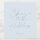 Proost op de Feestdagen gepersonaliseerde wijnfles Wijn Etiket (Enkel label)