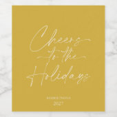 Proost op de Feestdagen gepersonaliseerde wijnfles Wijn Etiket (Enkel label)