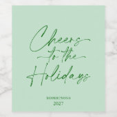 Proost op de Feestdagen gepersonaliseerde wijnfles Wijn Etiket (Enkel label)