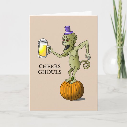 Proost op de Halloween-spoken Kaart (Voorkant)