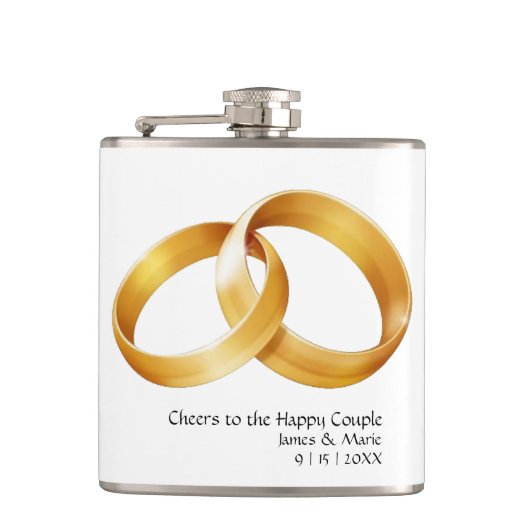 Proost op de Happy Couple Vinyl Wrapped Flask Heupfles (Voorkant)