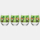 “Proost op de Leprechaun” Wijn Glazen (Links)