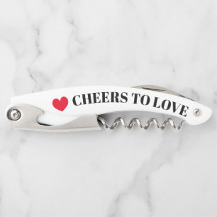 Proost op de liefde aangepast huwelijksgeschenk vo kurkentrekker