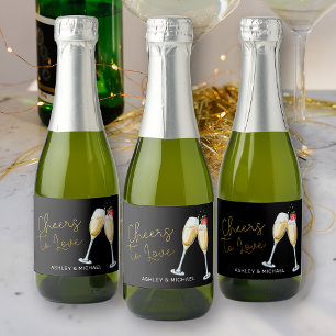Proost op de Liefde Aardbei Mousserende Wijn Glaze Sparkling Wijnetiket
