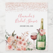 Proost op de Liefde Blush Roze Bruidsdiner Wijn Etiket (Enkel label)