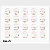 Proost op de Liefde Blush Roze Bruidsmeisjesfeest Ronde Sticker (Vel)