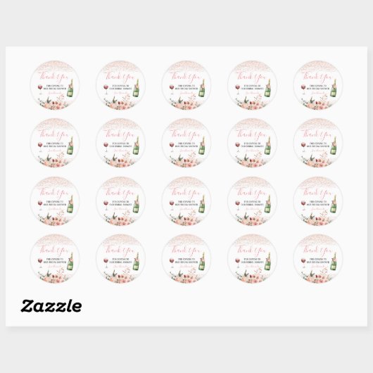 Proost op de Liefde Blush Roze Bruidsmeisjesfeest  Ronde Sticker (Vel)