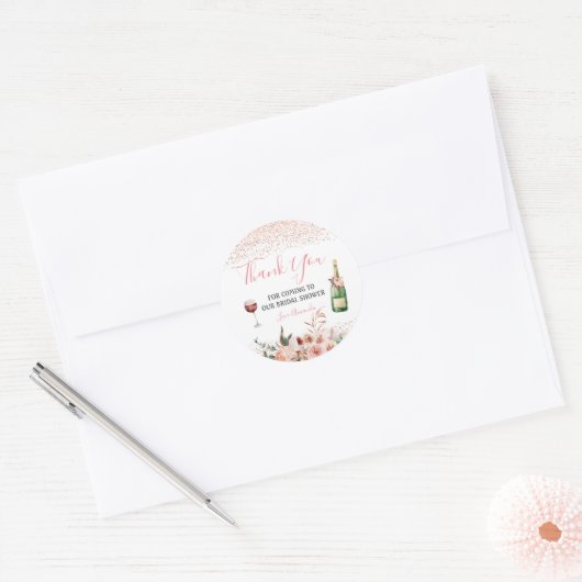 Proost op de Liefde Blush Roze Bruidsmeisjesfeest  Ronde Sticker (Envelop)