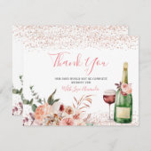 Proost op de Liefde Blush Roze Bruiloft Feest Bedankkaart (Voorkant / Achterkant)
