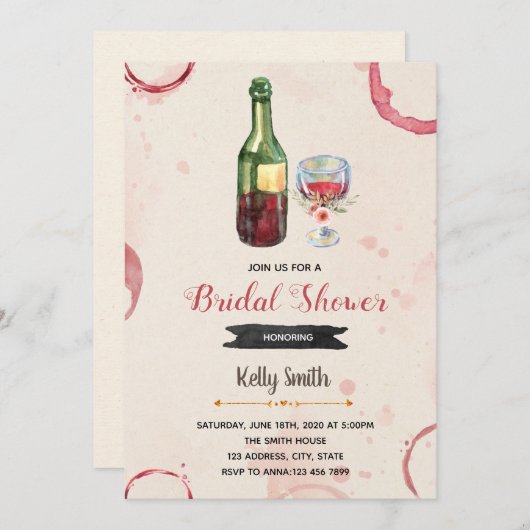 Proost op de liefde bruidsfeest uitnodiging (Voorkant / Achterkant)