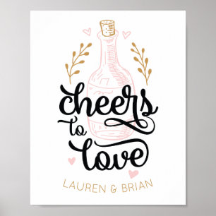 Proost op de Liefde Bruiloft Borrel Poster