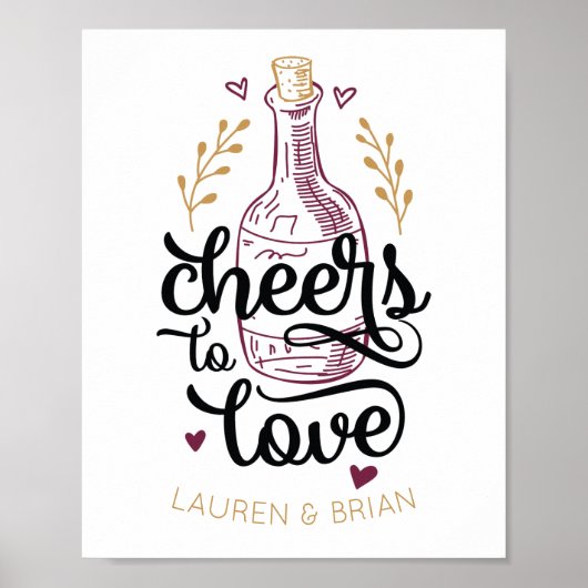 Proost op de liefde bruiloft poster (Voorkant)